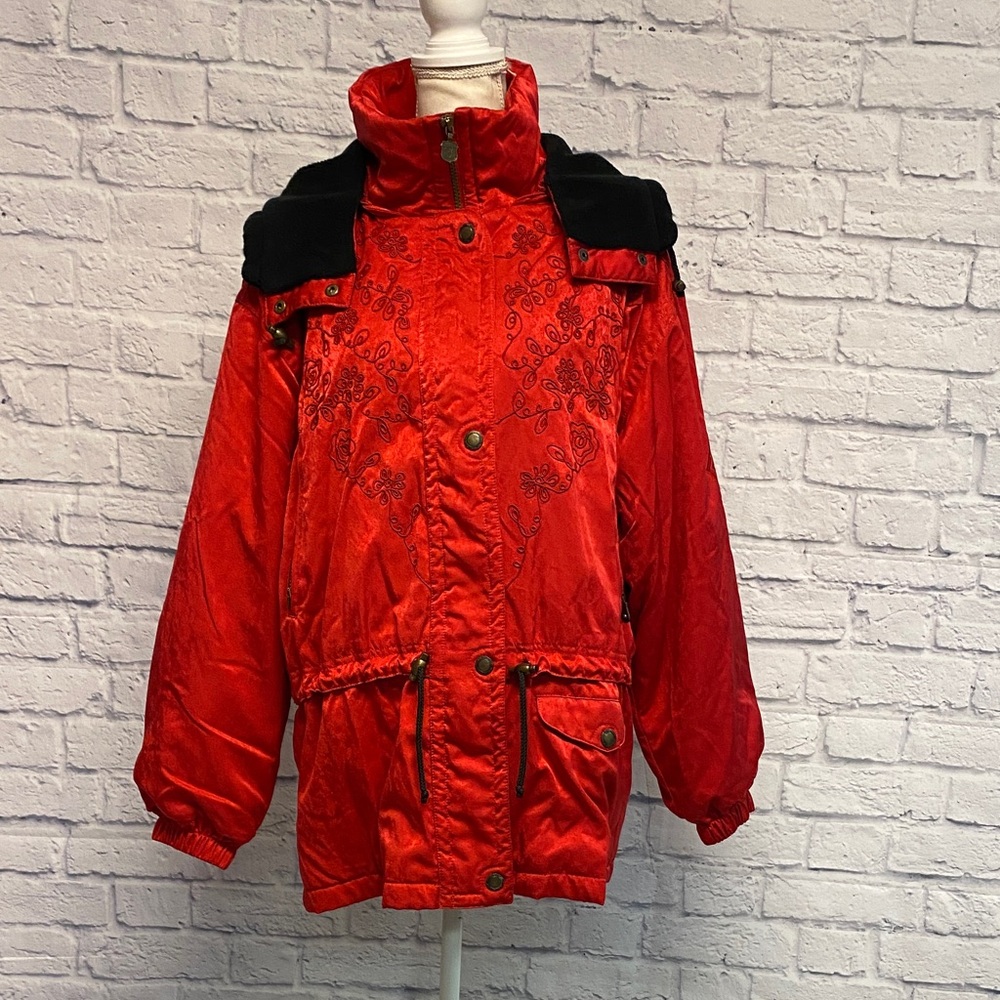 Vintage Kaelin Skiing Finesse Embroidered Long Ski Jacket Size 14